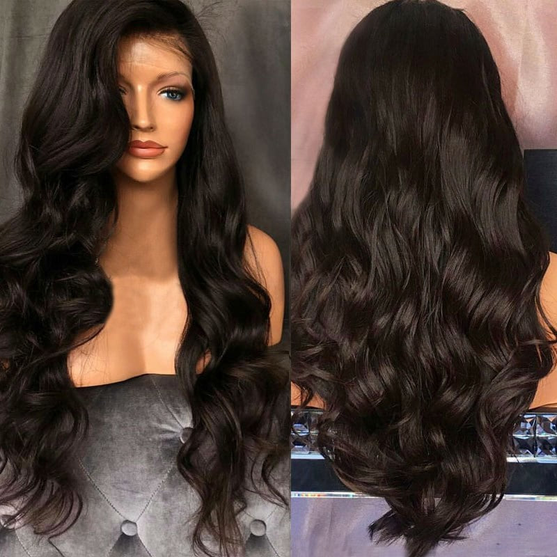 Voorraad Full Lace Lijmloze Braziliaanse Natuurlijke Kleur Natuurlijke Rechte Menselijk Haar Pruik 28 "180% Dichtheid