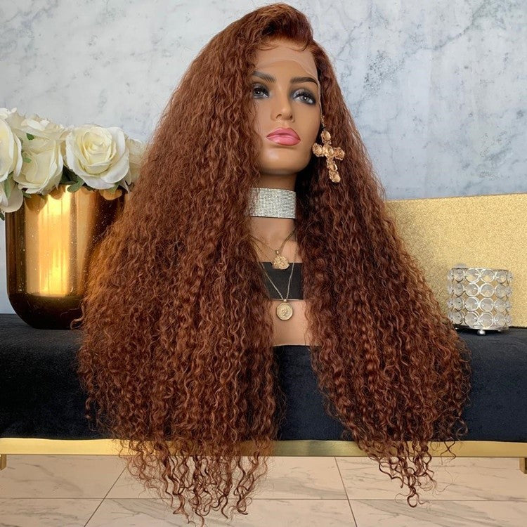Custom Glueless HD Lace European Chestnut Brown with HL Wavy Human Hair Wig