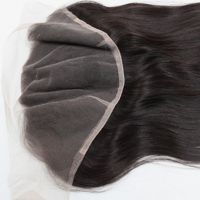 Stock 13x6 Full Lace Indian Remy Natural Color Straight Human Hair Frontal 12-14" 120% Density