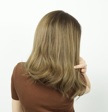 Stock Lace Top European #4/8/12 Highlights Straight No Layer Human Hair Jewish Wigs 16" 130% Density