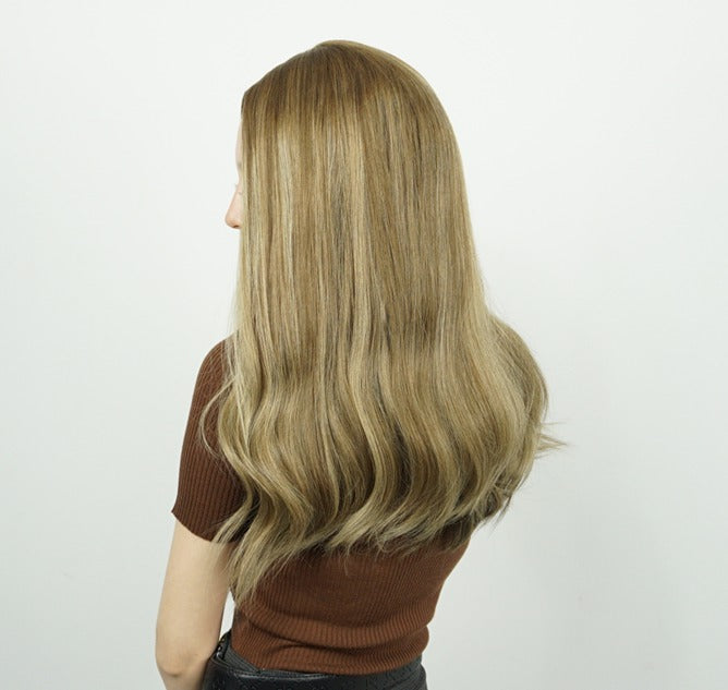 Estoque Europeu #2 Natural Liso, Cabelo Humano de Camada Leve Perucas Judaicas 21" e 24" 130% Densidade