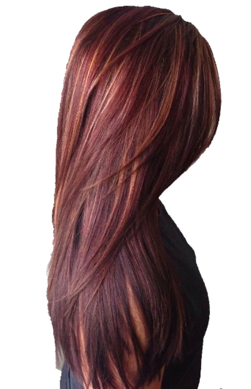 Custom Full Lace European Wine with HL Straight Layered Human Hair Silk Top Wig