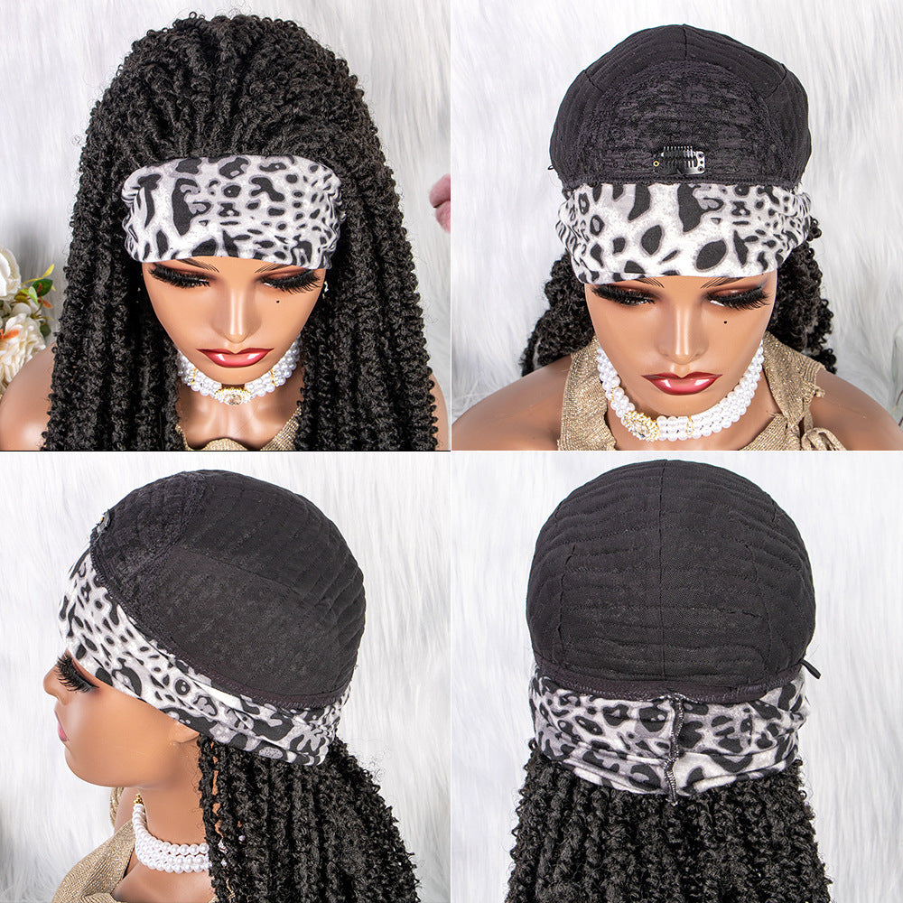 Stock Glueless Lace Front Curly Faux Crochet Braid Dreadlocks Synthetic Wigs