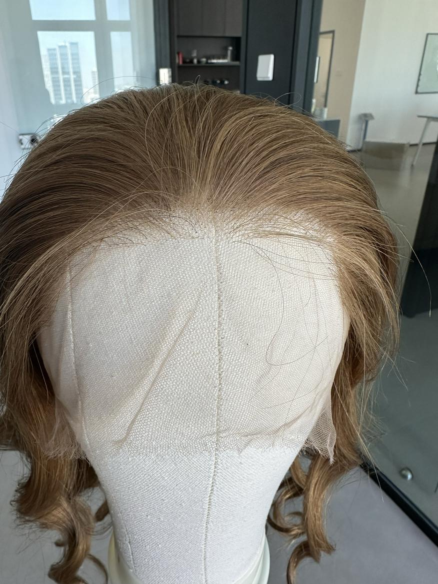 Stock Full HD Lace Glueless European Rooted Brown Blend with HL Wavy Wig