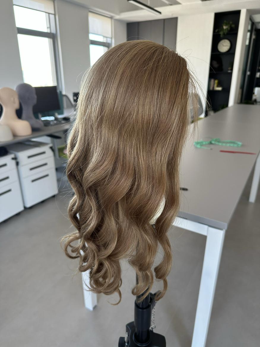 Stock Full HD Lace Glueless European Rooted Brown Blend with HL Wavy Wig