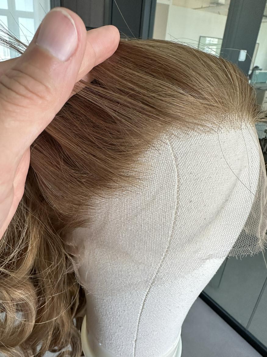 Stock Full HD Lace Glueless European Rooted Brown Blend with HL Wavy Wig