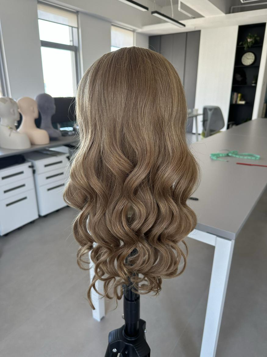 Stock Full HD Lace Glueless European Rooted Brown Blend with HL Wavy Wig