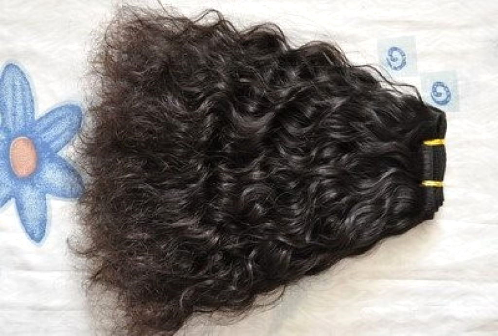 Stock Indian Remy Natural Color Natural Wave Human Hair Wefts