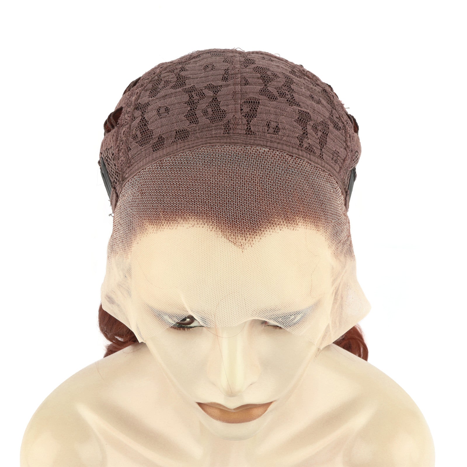 Orange-Red Synthetic 13x2 Lace Front Wavy Wig 150% Density 28 inches