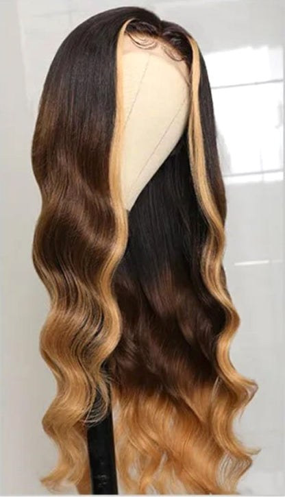 Stock 13 x 4" Lace Front Brasilianer 99j/Dunkelrosa Highlights Body Curl Echthaarperücke 20"-24" 180% Dichte