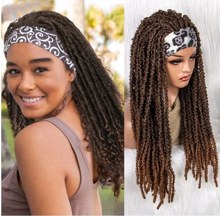 Stock Glueless Lace Front Curly Faux Crochet Braid Dreadlocks Synthetic Wigs