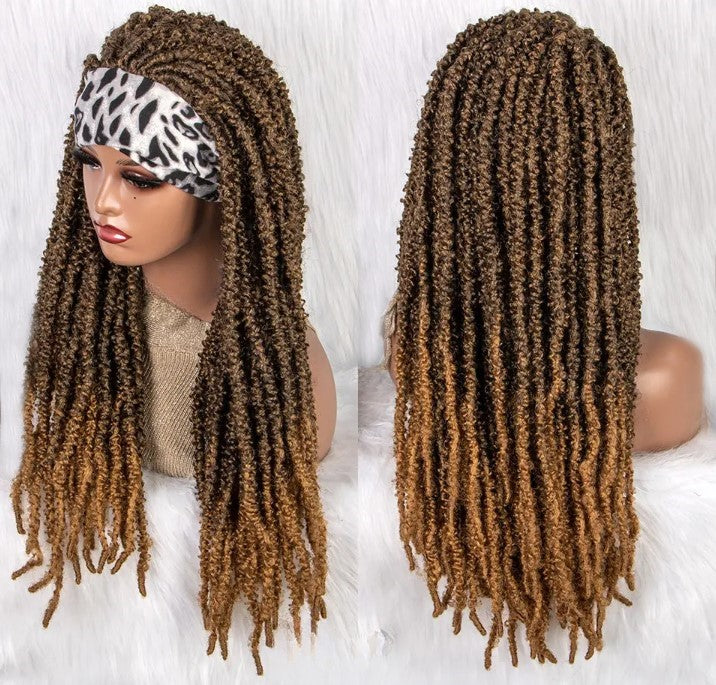 Stock Glueless Lace Front Curly Faux Crochet Braid Dreadlocks Synthetic Wigs