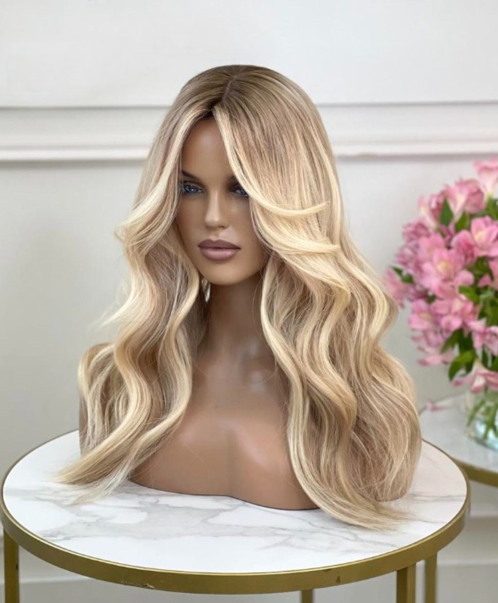 Custom European Rooted Brown Blonde Human Hair Silk Top Topper