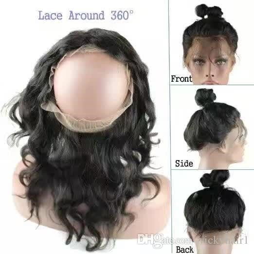 Stock 360 Brazilian Natural Color Lace Frontal (22.5" x 4" x 2.5") Set