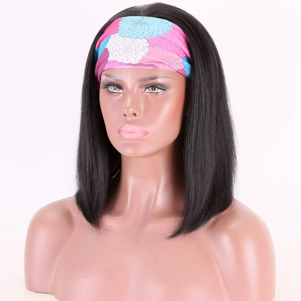 Stock Glueless Brazilian Straight Headband Human Hair Wigs