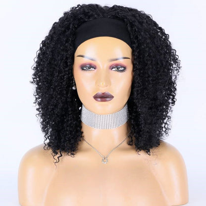 Stock Glueless Brazilian Kinky Curl Headband Human Hair Wigs