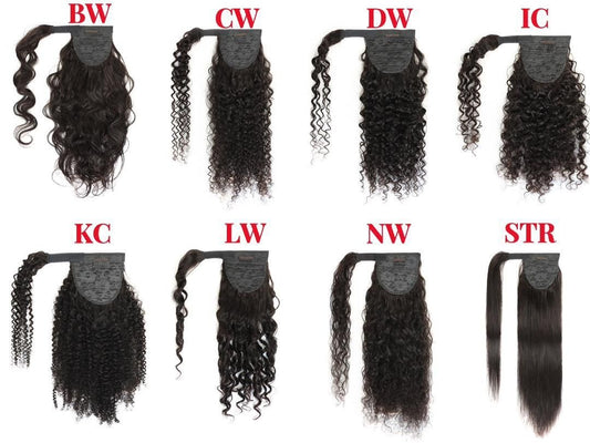 Stock Brazilian Natural Black Wefted Ponytails