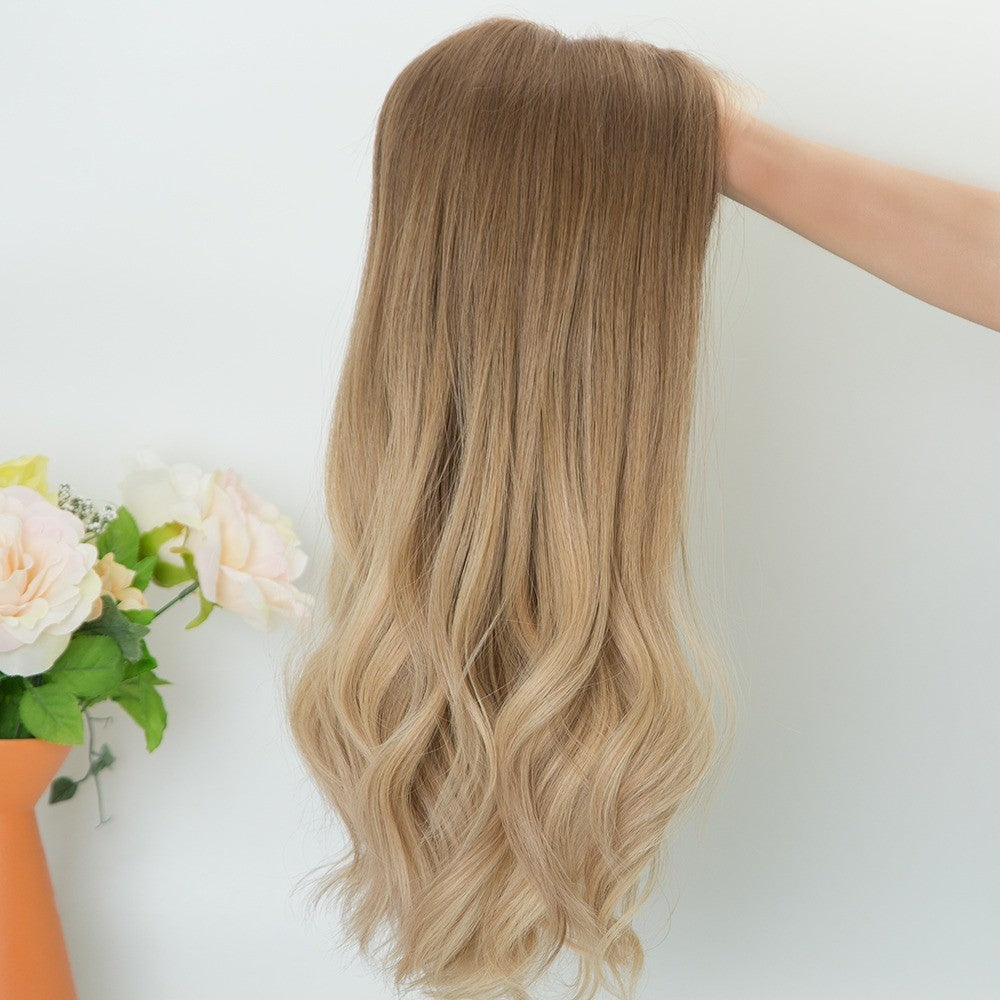 Stock HD Lace Top European Rooted Light Blonde Natural Straight Human Hair Jewish Wig