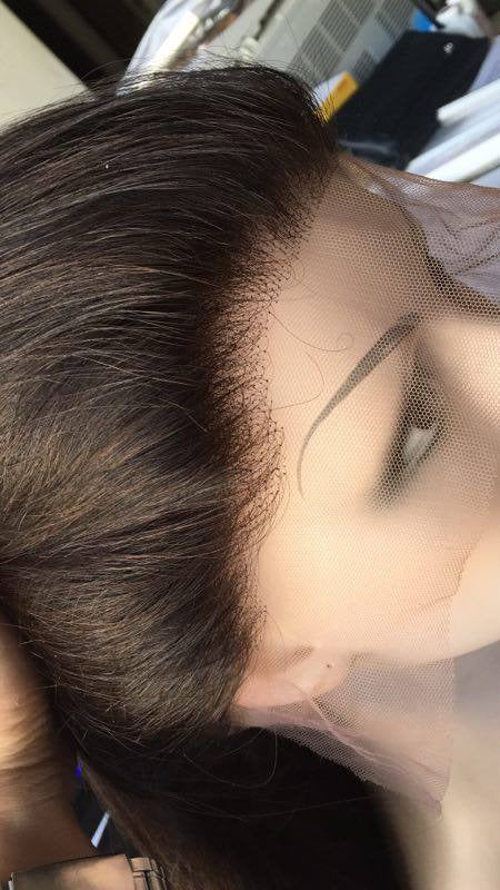 Custom Full Lace European Dark Golden Brown Straight Human Hair Silk Top Wigs