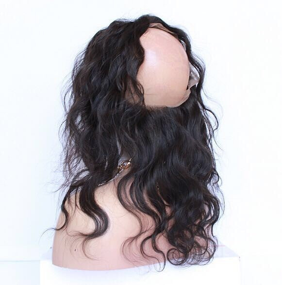 Stock 360 Brazilian Natural Color Lace Frontal (22.5" x 4" x 2.5") Set