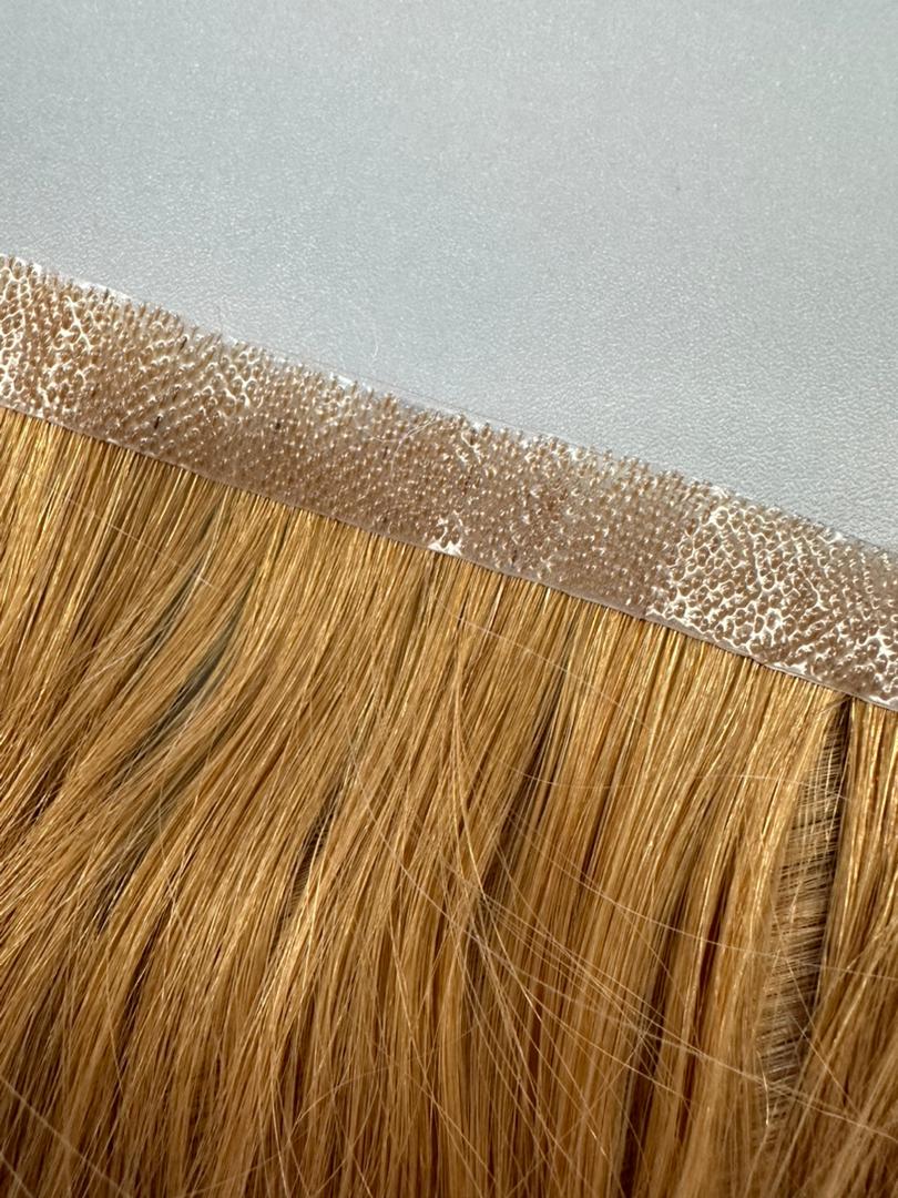 Custom European Medium Ash Blonde Invisible Skin Wefts Human Hair Extensions with PU