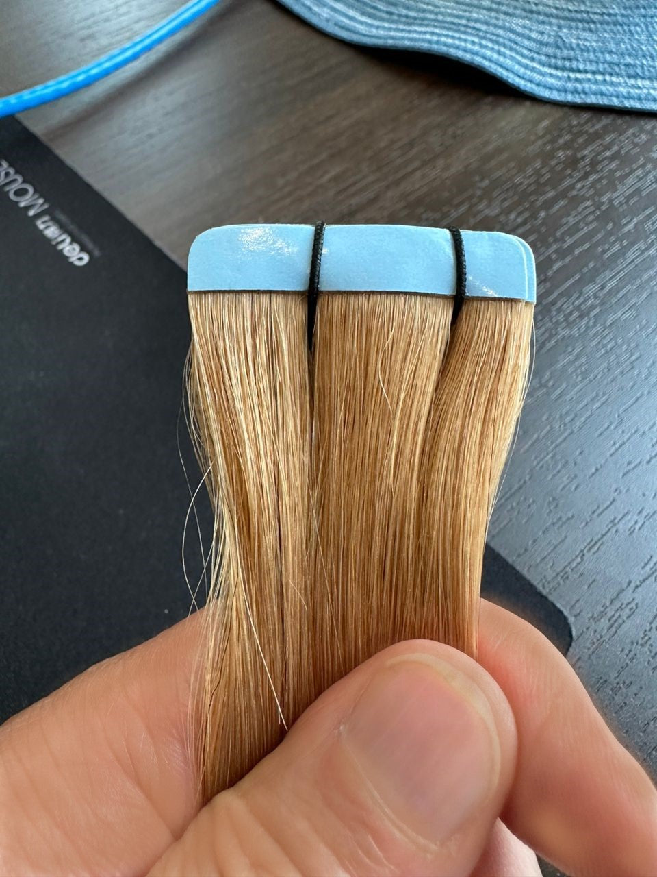 Stock European Medium Ash Blonde Double Drawn PU Tape-in Human Hair Extensions