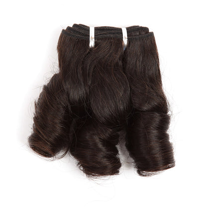 Stock Indian Remy Natural Color Big Loose Curl Human Hair Wefts