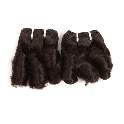 Stock Indian Remy Natural Color Big Loose Curl Human Hair Wefts