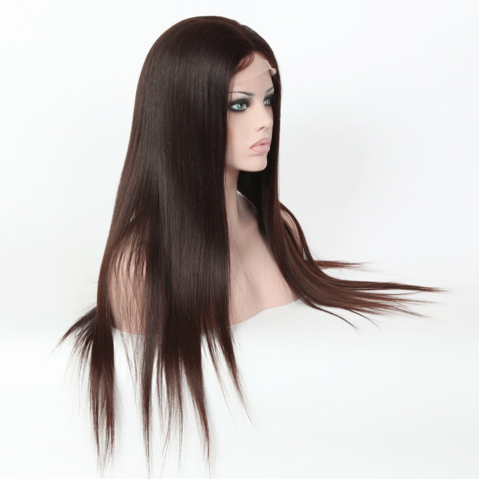 Stock Full Lace Indian Remy Natural Color Straight Human Hair Wigs