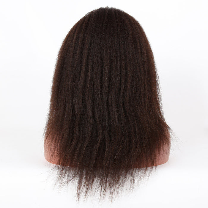 Stock Glueless Malaysian Natural Color Italian Yaki Human Hair Silk Top Wig