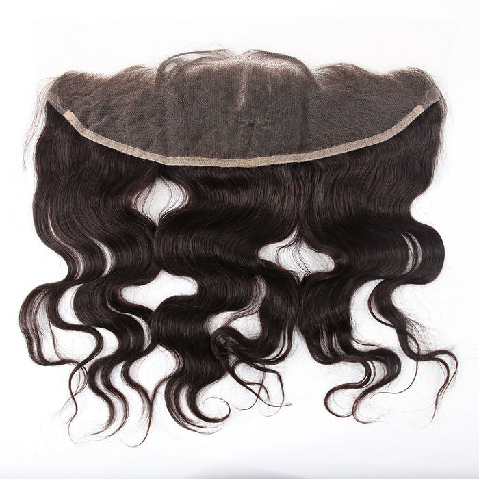 Lager 13x6 HD blonder Frontal Virgin Natural Black Body Wave Menneskehår Frontaler 10"-20" 130 % tetthet