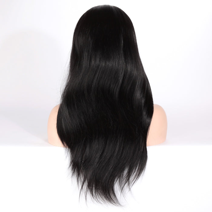 Stock Full Lace Malaysian Natural Color Light Yaki Human Hair Perücken 14-16" mit Silk Top 4.5" x 4.5" 130% Dichte