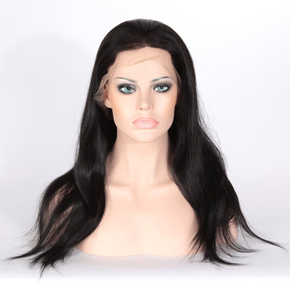 Stock Full Lace Brazilian Natural Color Straight Human Hair Silk Top Wigs