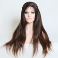 Stock Glueless HD Lace Mongolian Natural Brown Body Wave Human Hair Wig 24 inches