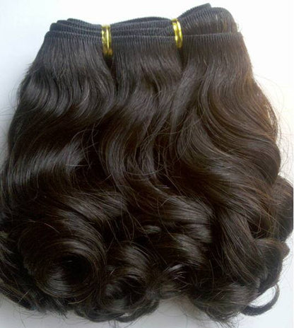 Stock Indian Remy Natural Color Big Loose Curl Human Hair Wefts