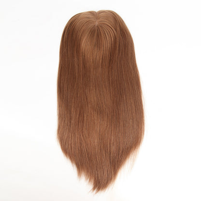 Stock European #2A Straight Double Drawn Human Hair Topper 16" Silk Top 130% Dichte