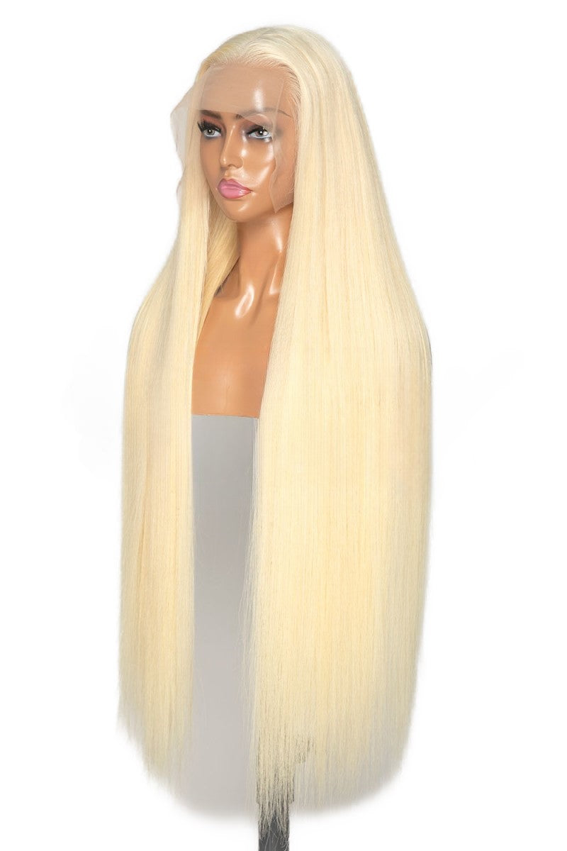 Full Lace Glueless Brazilian Blonde Straight/Body Wave Human Hair Wigs