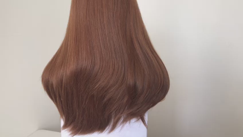 Stock European Red Straight Small Layer Silk Top Jewish Wigs