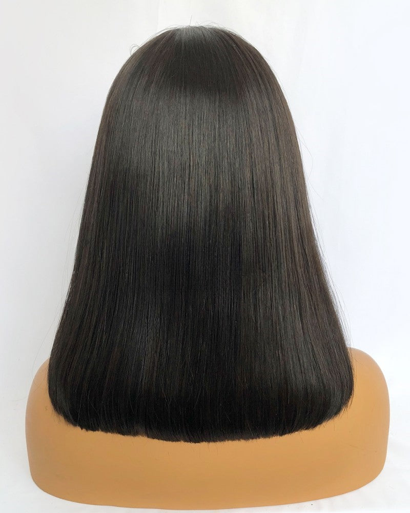 Lace Front Brazilian Natural Color Straight Bob Style Human Hair Wig