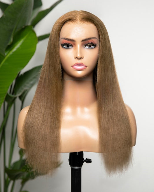 Lace Front Brazilian Chestnut Brown Straight Human Hair Wig