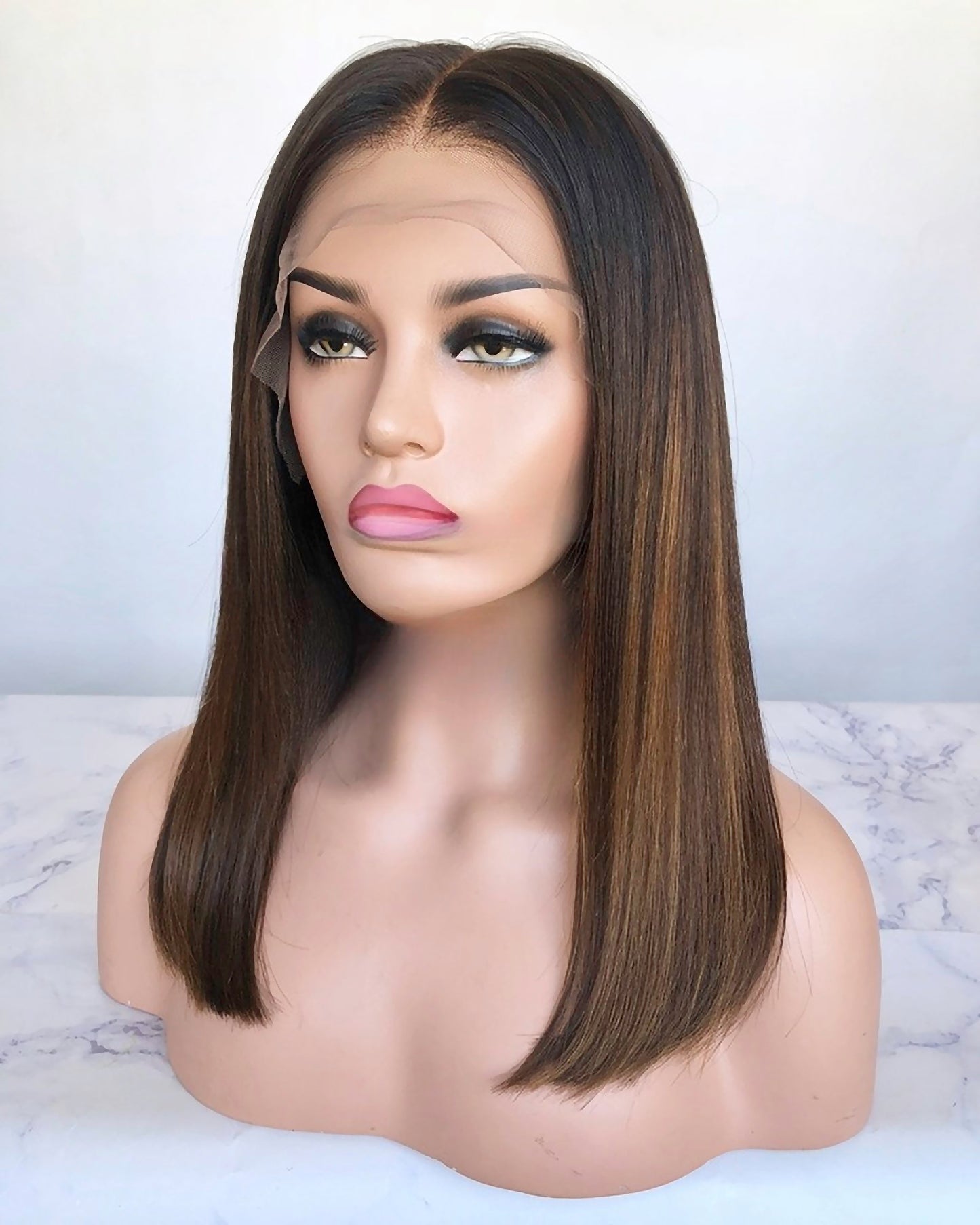 Lace Front Brazilian Ombre with HL Straight Human Hair Wig