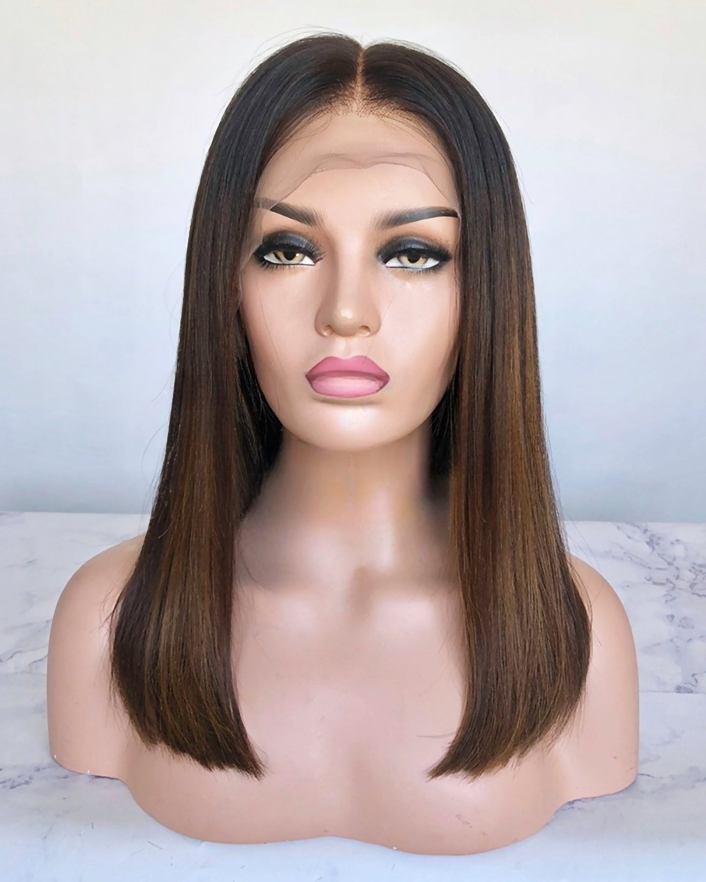 Lace Front Brazilian Ombre with HL Straight Human Hair Wig