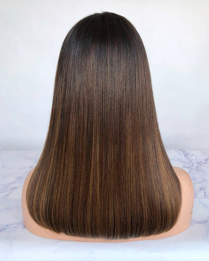 Lace Front Brazilian Ombre with HL Straight Human Hair Wig