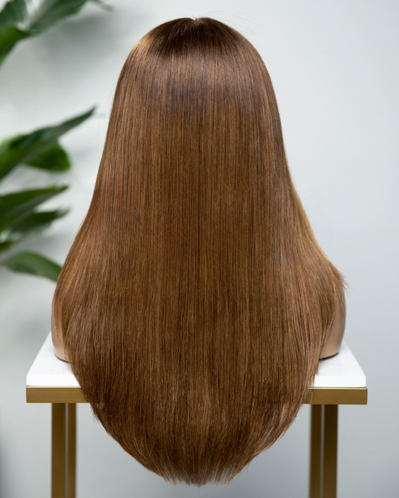 Lace Front Brazilian Brown with HL Straight Human Hair Wig