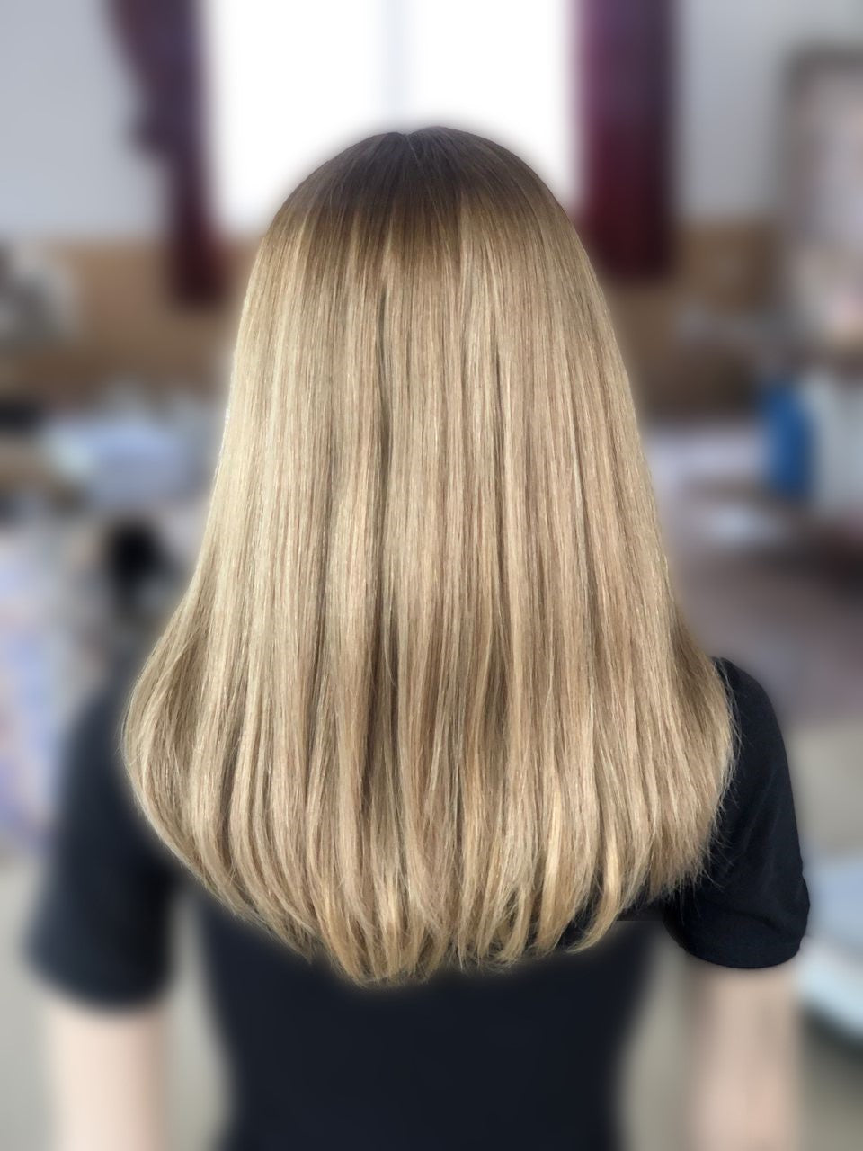 Stock Lace Front Brazilian Rooted Blonde Ombre Straight Slight Layer Silk top Jewish Wigs