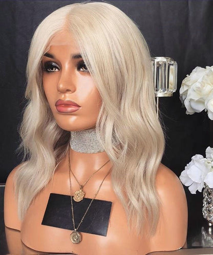 Custom Full Lace European Platinum Loose Wave Double Drawn Human Hair Wig