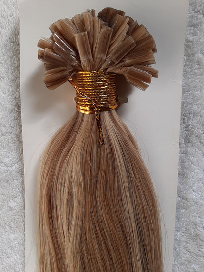 Stock Pre-Tip European #12/16/24 Blended Piano Double Drawn Straight Human Hair (100g/1g/Strähne) U-Tip Extensions 18"