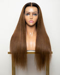 Copie de Copie de Custom 13 x 6 Dentelle Frontale Brésilienne Naturel Noir 15mm Curl Perruque de Cheveux Humains 18" 150% Densité