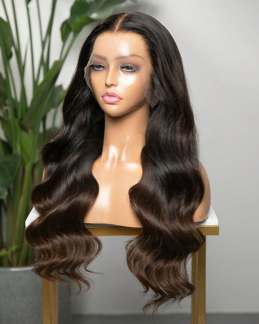 Lace Front Brazilian Ombre Wavy Human Hair Wig