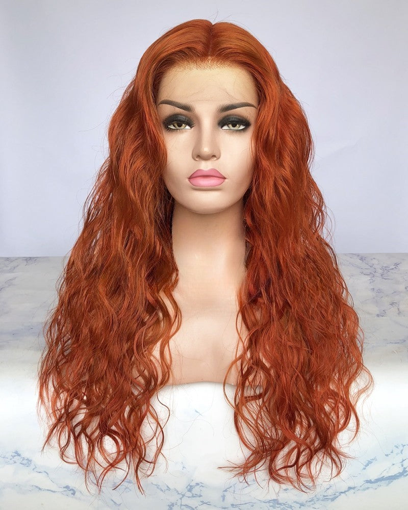 Lace Front Brazilian Ginger Natural Wave Human Hair Wigs